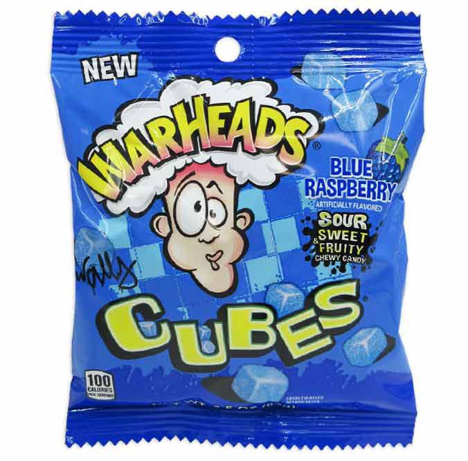 Warheads Blue Raspberry Cubes