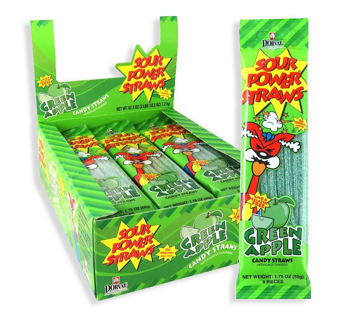 Sour Power Straws - Green Apple