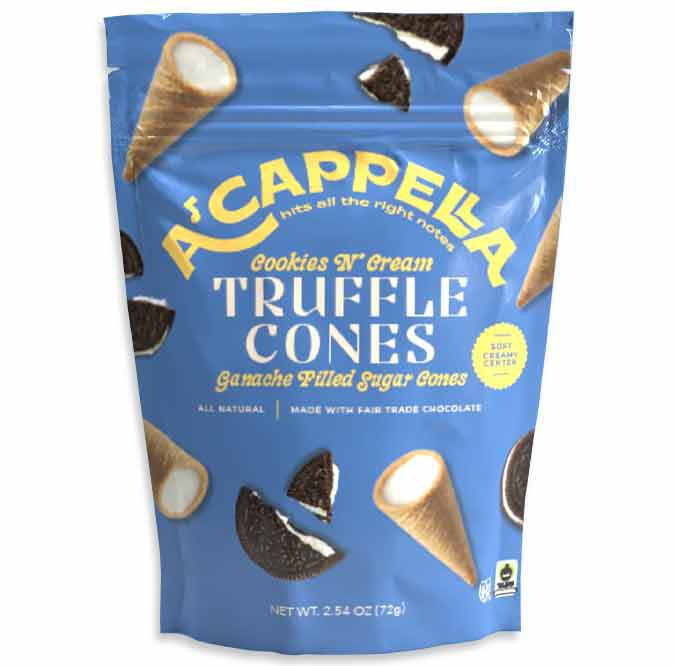 Acappella Truffle Cones - Cookies & Cream